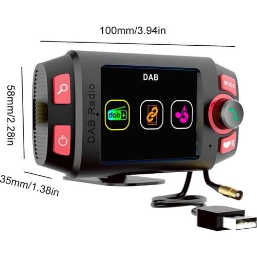 2.4 Inch Car MP3 Player DAB+/DAB Radio Adapter FM Transmitter With Bluetooth Music Playback Car Kit Colorful Display