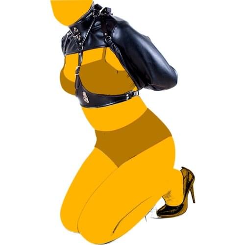 Bdsm Leather Clothes For Women Slave Seamless Tight Bondage Bodysuit Arm Restraint Harness Clothing Coat Erotic Fetish Sex Toys