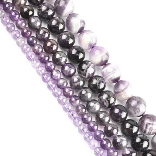 Natural Purple Crystal Stone Spacer Loose Beads 4 6 8 10 12mm For DIY Necklace Bracelet Wholesale Jewelry Making DIY New