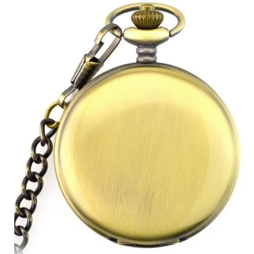 5pcs Vintage Black/Gold/White Smooth Unisex Roman Number Dial Mechaincal Steampunk Pocket Watch Classic Fob Watch for Men Women