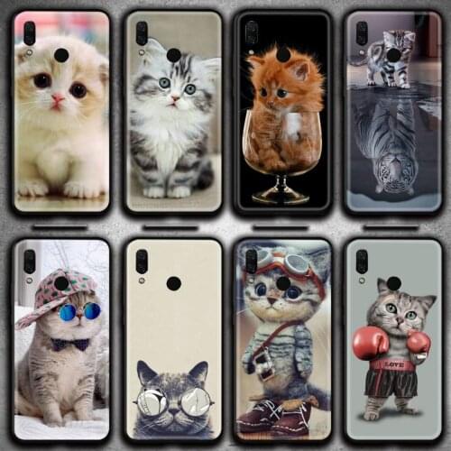 Funny Cute Cat Phone Case for Huawei Y6P Y8S Y8P Y5II Y5 Y6 2019 P Smart Prime Pro