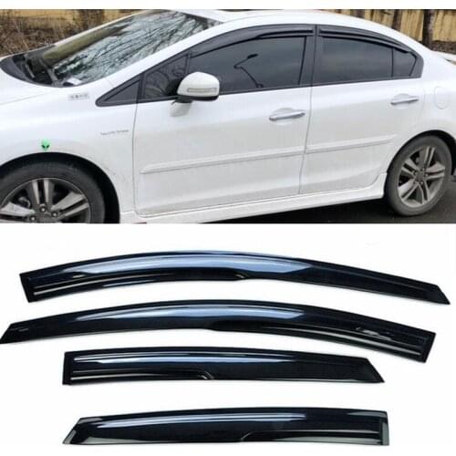 Fit For Honda Civic 9th 2012 2013 2014 2015 Black Acrylic Window Visor Shades Sun Rain Guard