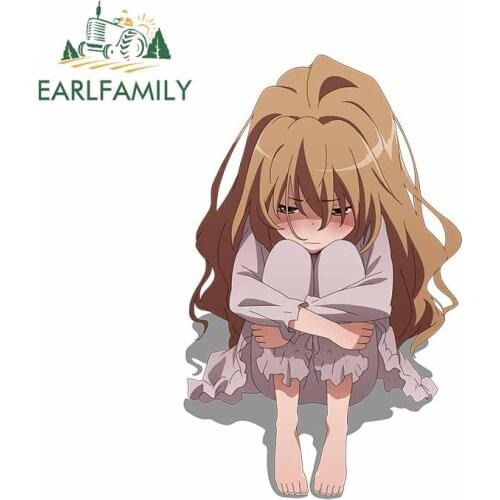 EARLFAMILY 13cm x 8.2cm for Toradora Sunscreen Car Stickers Windshield Decal Occlusion Scratch Waterproof Decoration