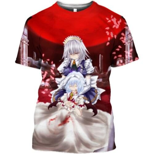 HOXIXIB Touhou Project Tshirt Men 3D Print Anime Girl T Shirt Senpai Women Punk Bikini Hentai Loli Inubashiri Momizi Unisex Tops