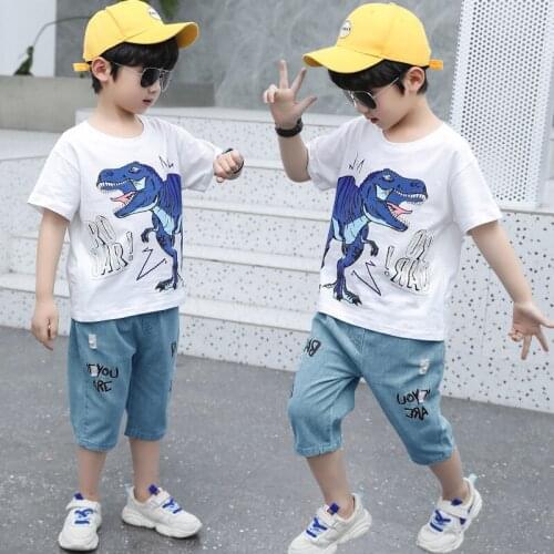 Boys Summer Kids Clothes Sets For Baby 3-14Year Short Sleeve T-Shirt+Pant Sport Suit Hiphop Street Dance Teen Child Boy Clothing