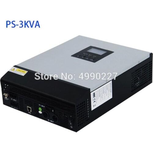 3KVA Pure Sine Wave Hybrid Inverter Built-in 50A PWM Solar Charge Controller 24VDC Input 110V/220VAC Output ROHS CE UL SAA PS-3K