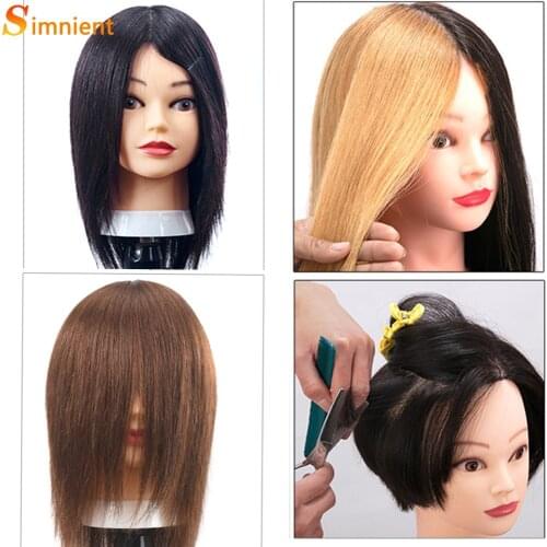 Head to Comb Natural Hair Mannequin Peluqueria Doll for Hairstyles Wig With Tripod Styling Dolls Hairstyle Human Woman Real