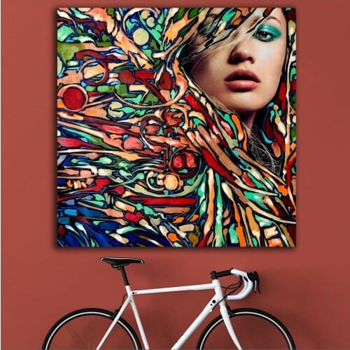 Large size Printing Oil Painting Sexy women in colorful wall art canvas prints pictures for living room and bedroom No Frame