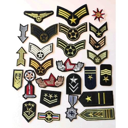 2 PCS US Marine Corps Medal icon Embroidered Iron on Patches for Clothing DIY Stripes Clothes Patchwork StickersCustom Badges