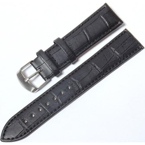 Crocodile Pattern Leather Watchband Watch Strap Accessories 12mm 14mm 16mm 18mm 20mm 22mm 24mm Wrist Bracelet Metal Watch Belt