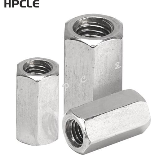 [M3 M4 M5 M6 M8 M10] 304 Stainless Steel Rod Long Coupling Nut Hex High Strength Hex Nutsert