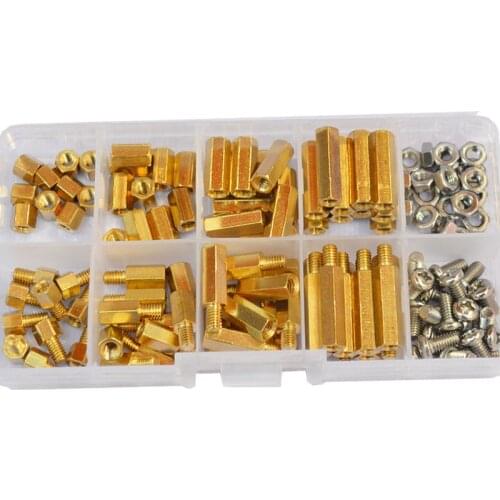 M4 Hex Brass Male Female Standoff Pillar Mount Threaded Hexagon PCB Motherboard Spacer Bolt Screw Nut Assortment kit Set Box