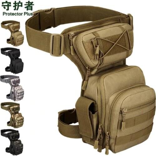 Unisex Sports Camouflage Nylon Tactical Bag Outdoor Military Hiking Leg Bag Protector Plus K318-X5