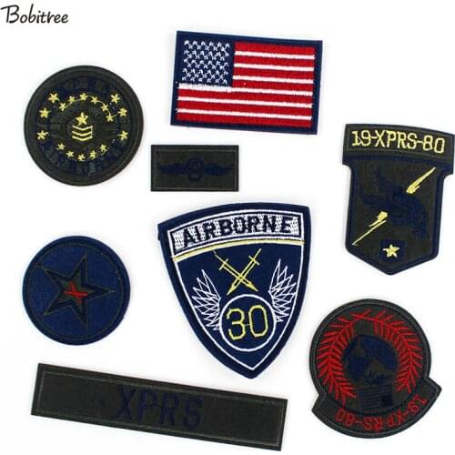 8pcs/set American Army Patches Military iron on Flag Badges for clothing sewing handmade Accessories