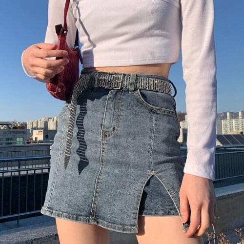 OBVSBUYS Denim Skirts For Women