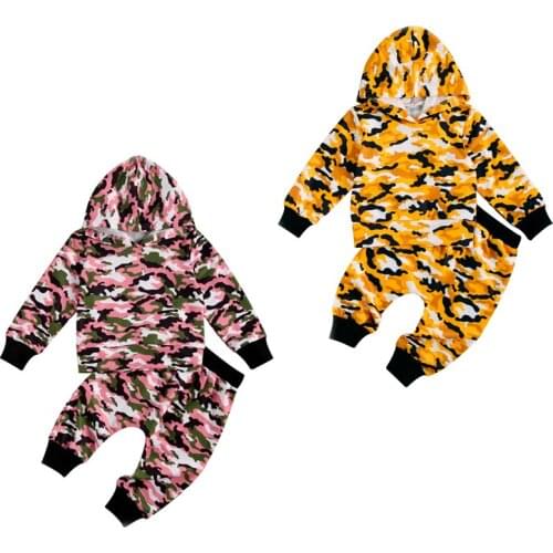 Newborn Baby Boy Fall Winter Clothes Camouflage Long Sleeve Hoodie Sweatshirts Tops Long Pants 2Pcs Outfits Set
