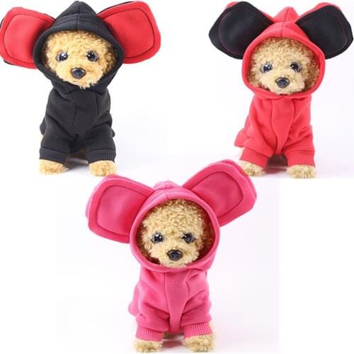 Autumn and Winter Pet Two-legged Clothes, New Dog Cat Big Eared Sweater, Cute Cartoon Fleece Warm Pet Clothes Dog Costume