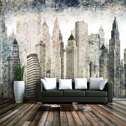 Custom 3d wallpaper modern fashion abstract urban architecture background wall series - high-grade waterproof material