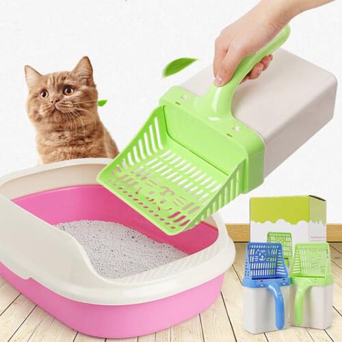 Practicality Pet Cat Litter Scoop Convenient Plastic Cleanning Tool Puppy Kitten Poop Shovel with Garbage Box Pets Cats Supplies