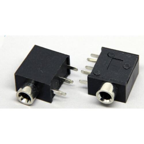 100 PCS x 90 Degree 3.5mm 1/8" Female PCB TRS Headset Jack K3