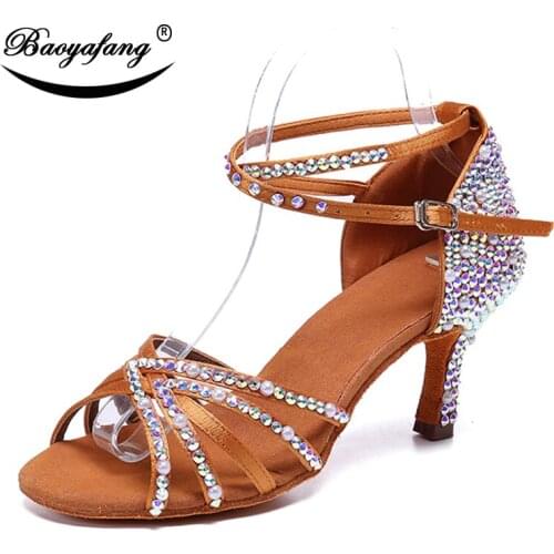 BaoYaFang woman brown fashion Summer Fish Toe Sandals 8cm High shoes woman Ankle strap Dancing shoes ladies sweet party shoe