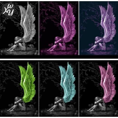 Angel Wing Girl Art Fairy Diamond Art Wings Diamond Embroidery Cross Stitch Kits Diamond Painting Kits for Adults for Home Decor