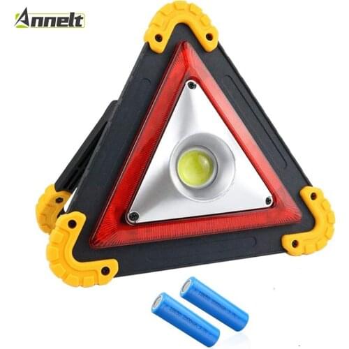 Triangle LED Flood Light with 1 COB Chip Work Lamp 4 Lighting Mode Portable Car Searchlight Camping Safety Reflective Flash