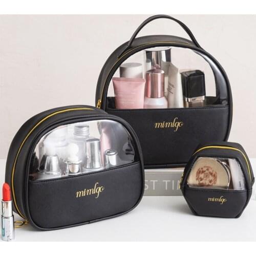 Women Portable Waterproof PVC Cosmetic Case Caddy Makeup Bag Large Capacity