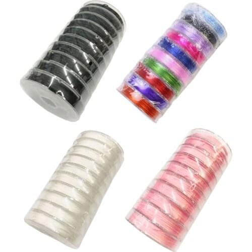 10 Rolls 150m Crystal String 0.8mm Handmade Thread Elastic String Line Stretchy Bracelet String Bead Cord for Beading DIY