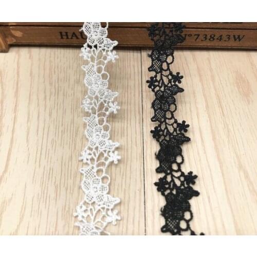 15 Yards Black White Embroidered Vintage Lace Edge Trim Ribbon Applique DIY Sewing Craft Lace Fabric Trimmings Wedding Dress