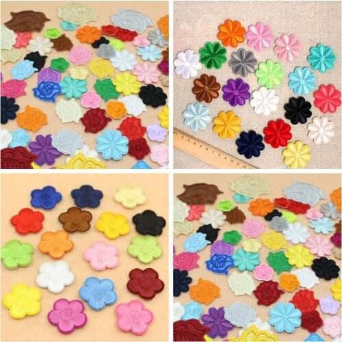 20pcs/lot Mix Flowers Patches Embroidered Iron On flower Stickers for Bedding Textile Decoration Sewing Garments Appliques Patch