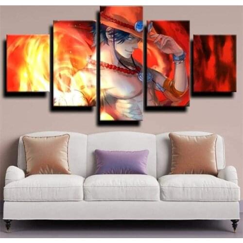 5 Panels Anime Manga Pirate King Poster Pictures Prints Modern Wall Art Canvas Painting for Home decor Living Room Decor