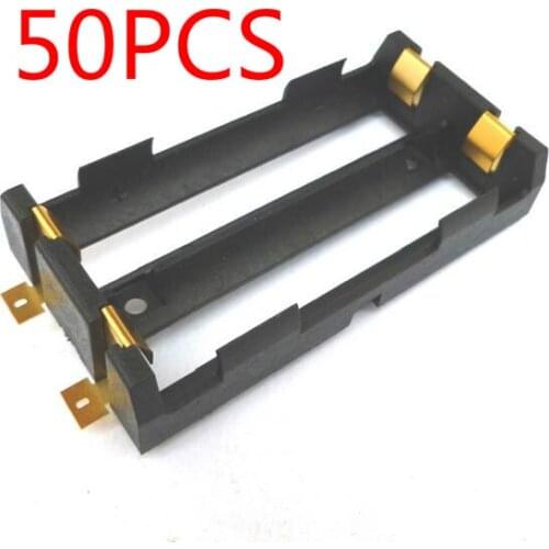 50Pcs/lot High Quality 2 X 18650 Battery Holder SMD With Bronze Pins 18650 Battery Storage Box TBH-18650-2C-SMT