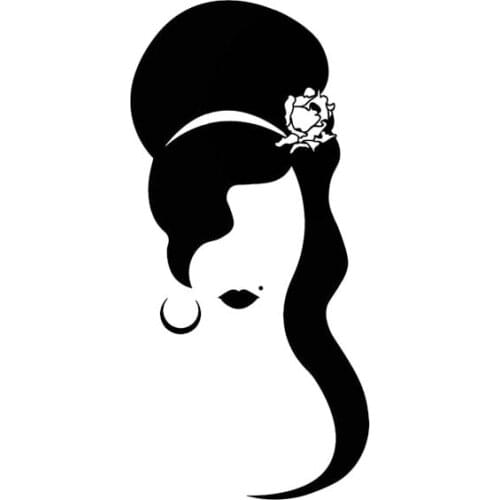 6*12.7CM Artistical Silhoutte Girl Face Popular Fashion Style Car Sticker Black/Silver Vinyl Car Decal C20-0883
