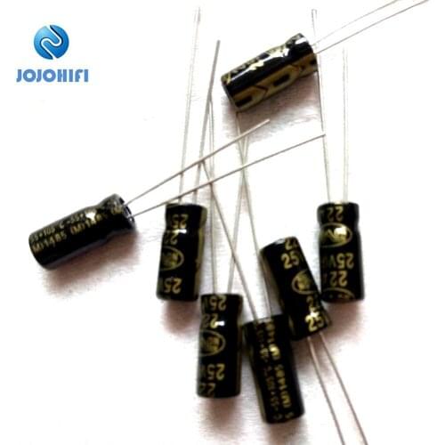 7pcs / 14pcs / 21pcs / 28pcs / 35pcs Nover 22uF 25V 5mmx11mm HIFI Electrolytic Capacitor Gold NOVER Fever Capacitors