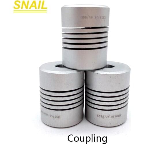Aluminum threaded wire gold elastic coupling 4mm 5mm 6mm 8mm 10mm for Encoder Stepper motor Outer diameter 19mm Length 24mm
