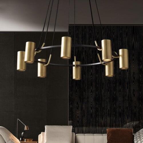 American RH Luxury Brush Gold Led Chandelier Living Room Luminaria Plate Pendant Chandelier Lighting FIxture Led Indoor Lighting