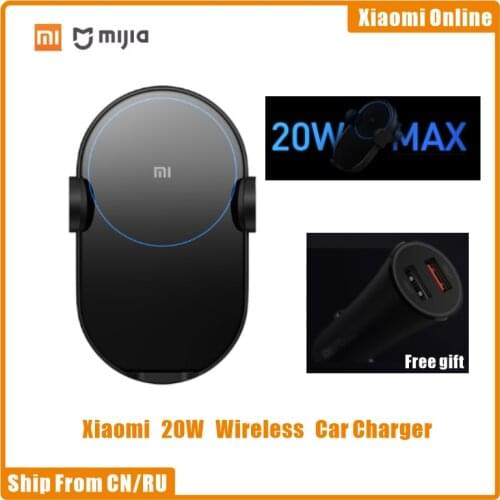 Xiaomi 20W Wireless Car Charger 20W Max Electric Auto Pinch 2.5D Glass Qi Smart Quick Charge Fast Charger for Mijia Mi homes