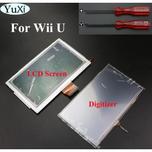YuXi Touch Screen Digitizer with cross Y type Tools Glass LCD Screen Fit For Nintendo for Wii U for wiiu Gamepad repair parts