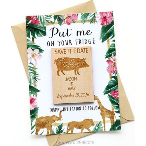 Rustic Pig roast Wedding Save the Date Magnet,Unique Rustic Save the Date,wedding favor,BBQ wedding