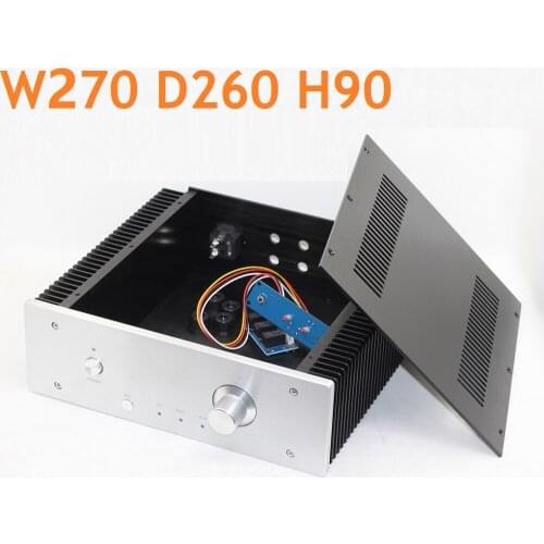 DIY Preamplifer Chassis Aluminum Tube Amplifier Box Radiator AC12V Power Switch Board Decoder Shell Hifi Kits W270 H60 D260