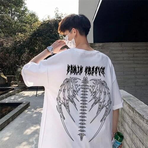 Women Cool Skull T-Shirt Funny Harajuku Loose Tee Streetwear Fashion Half Sleeve Oversize Tops Couple Gothic Student T Shirts