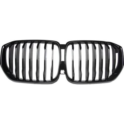 Glossy Black Front Hood Kidney Grille Grill ABS Dual Line Compatible for New -BMW X5 G05 Front Bumper Grille
