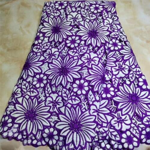 Hot sale African water-soluble lace fabric fashion hollow style high quality African lace fabric Nigerian style lace skirt5 yard