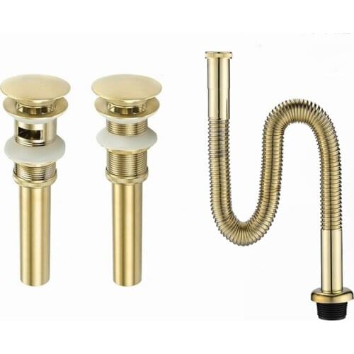 Brushed gold color Basin Pop up drain-pipe Basin Sink Drain Pipe with&without overflow DP909