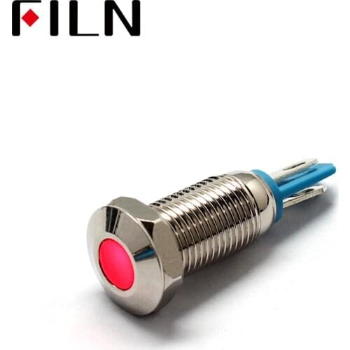 Metal Indicator light LED 8mm waterproof Signal lamp 12V dot LIGHT Colorful concave Indicator