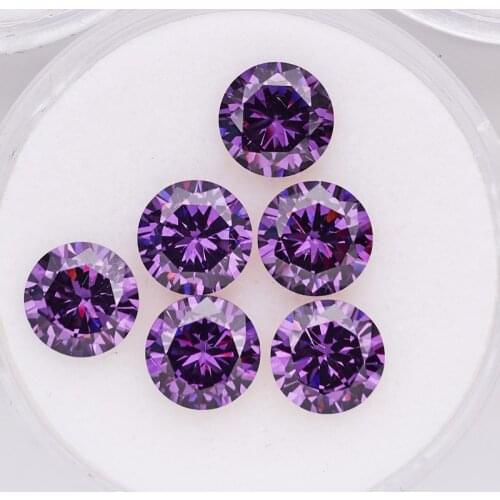 4-10mm 5A Quality Various Color Loose CZ Stone Round Brilliant Cut Cubic Zirconia Synthetic Gems For Jewelry