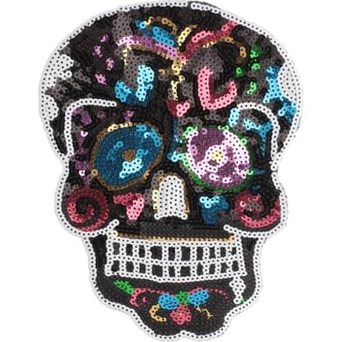 Name Logo Patch Skull head Iron Ons Patches Bulk for Clothing Sequin Accessories Stickers for Clothes Large Badge Free Shipping
