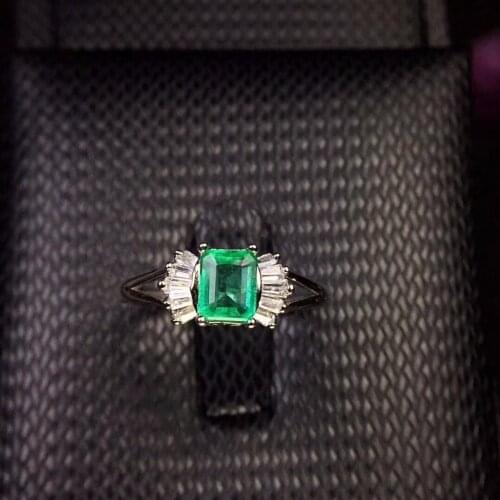 Natural emerald, small row, 925 silver, personality, style, latest design, favorite beauty