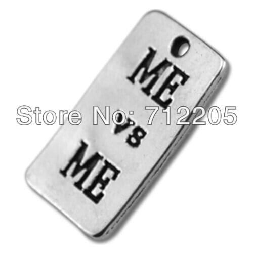Latest design fashion Antique silver plated 50pcs 1 lot Vintage Rectanglet ME and ME charms(H106845)
